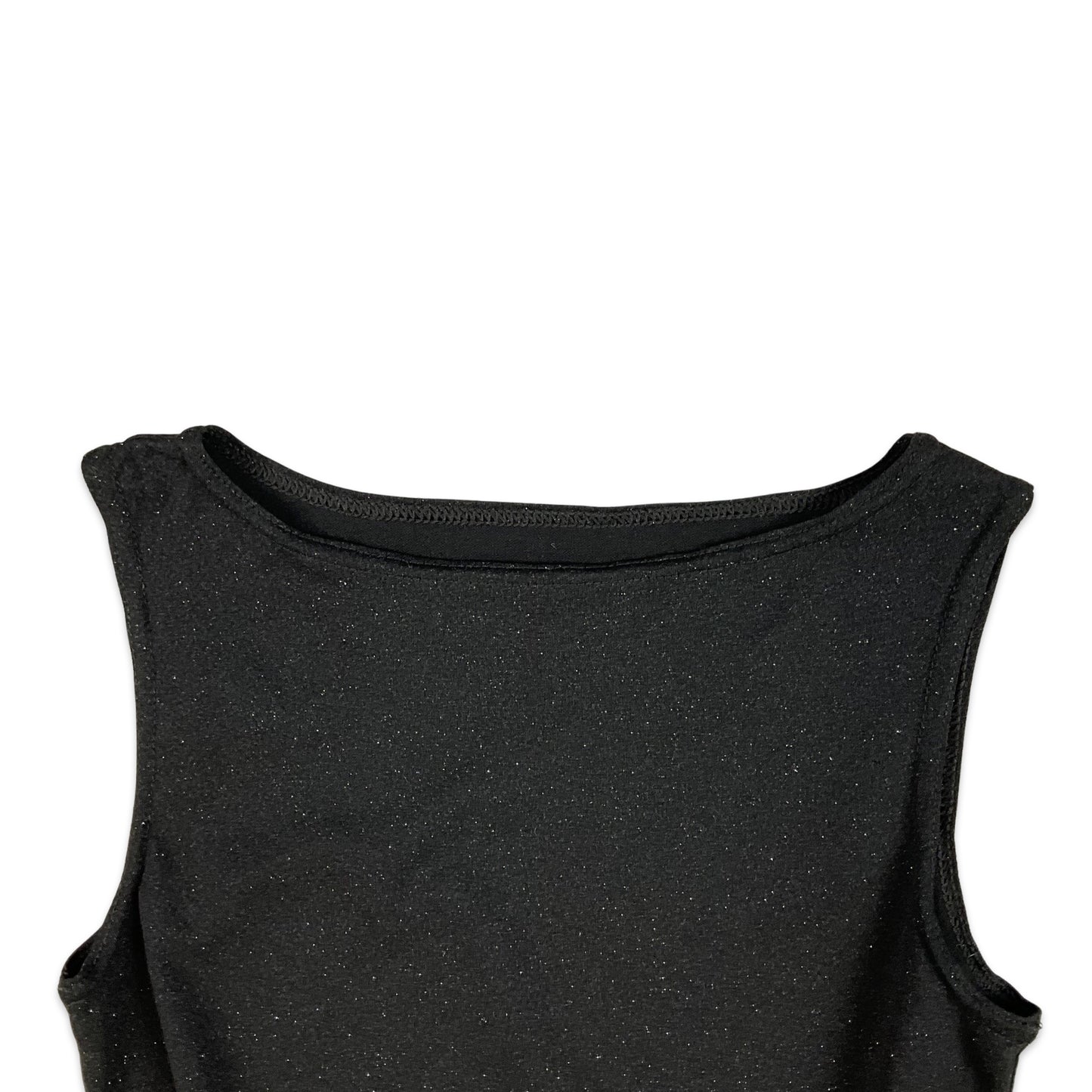 Vintage 90s Lurex Mini Vest Top Black 6