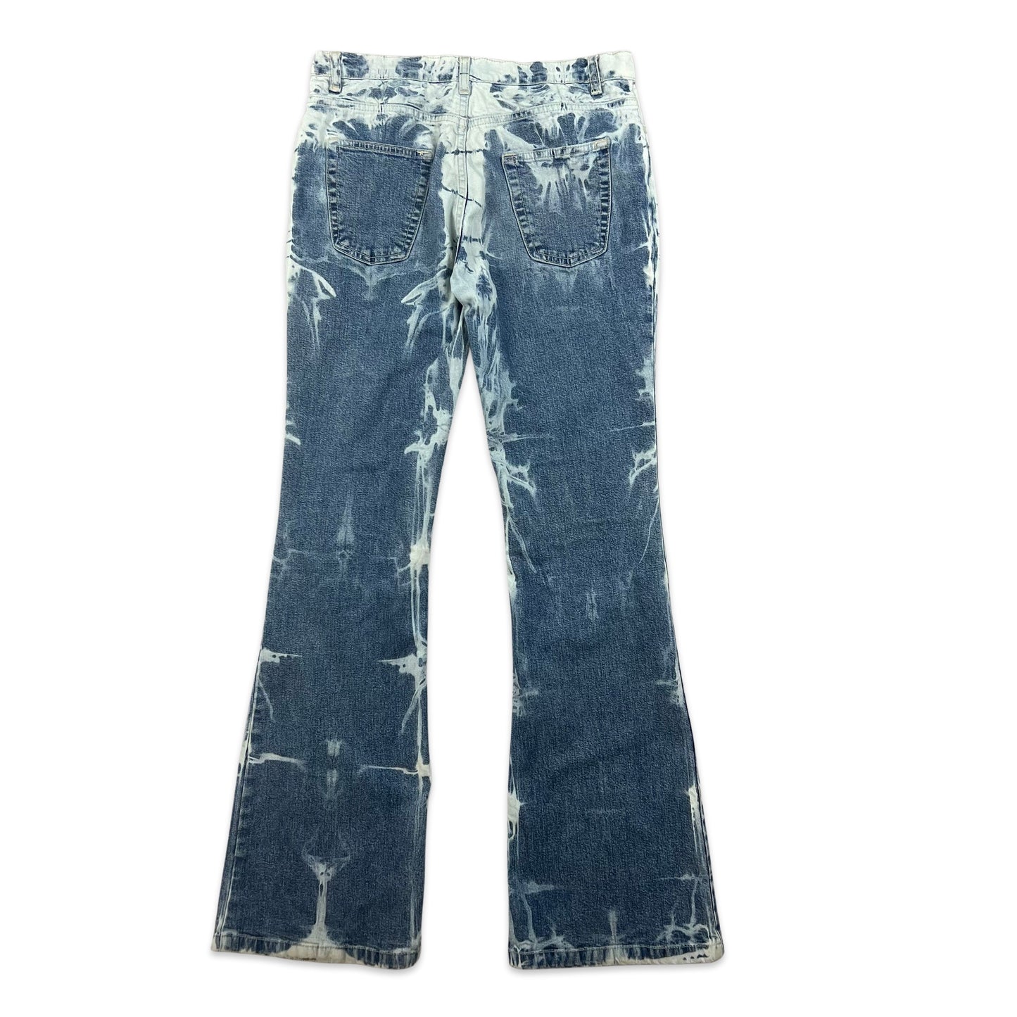 Y2K Vintage Blue Tie Dye Flared Jeans 12