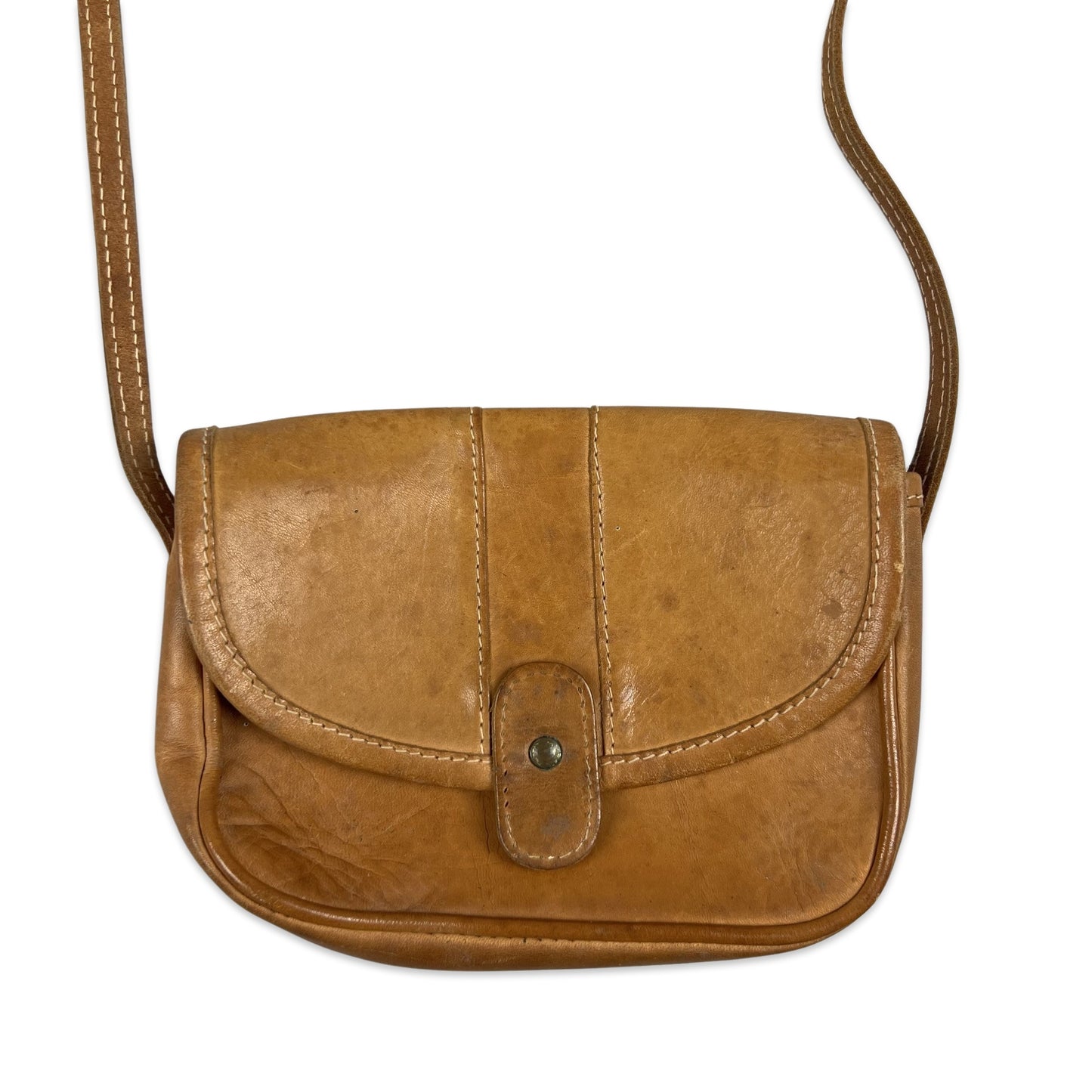 70s Vintage Leather Saddle Bag Brown