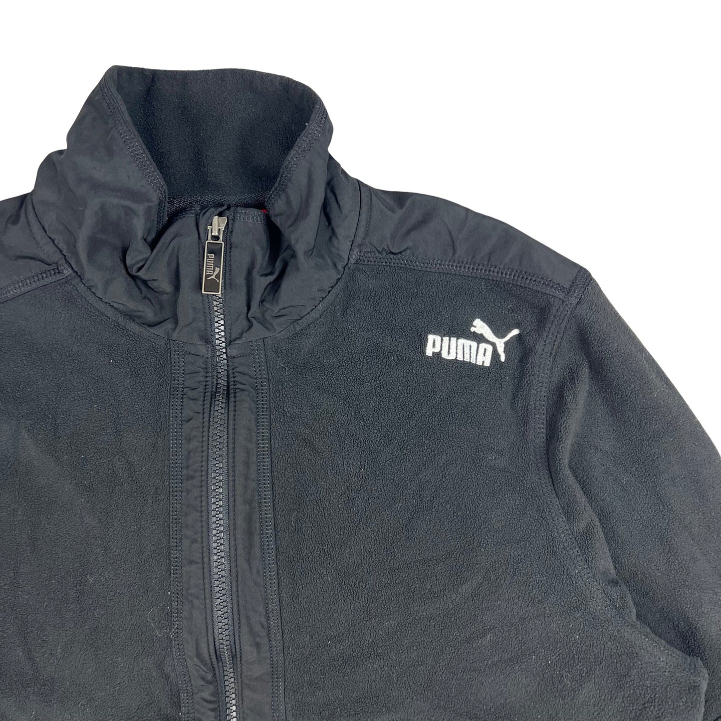 Vintage 00s Puma Zip Through Fleece Black White M L