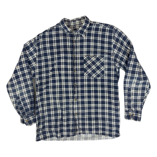 Vintage Elutex Blue Plaid Flannel Shirt L