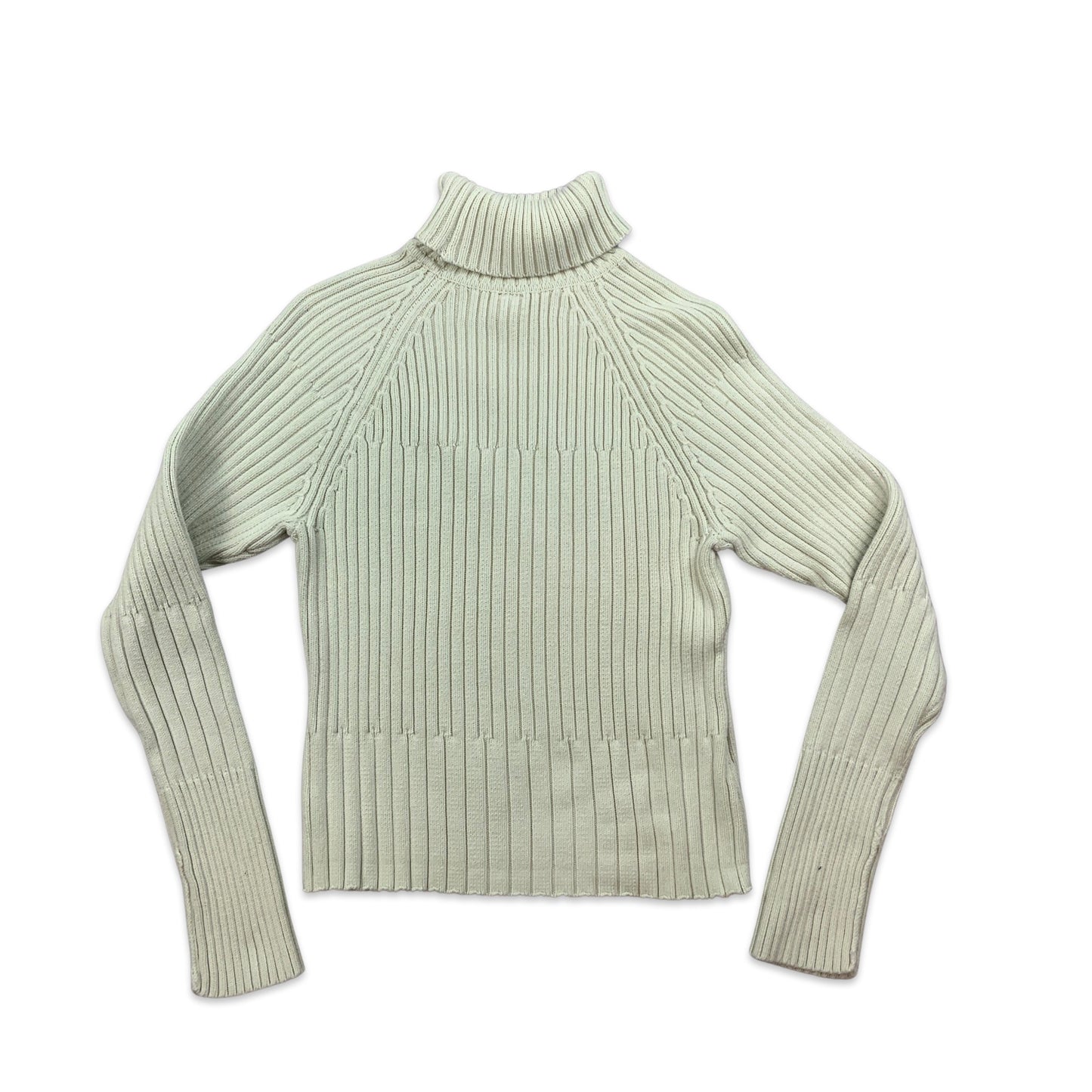 Vintage Gap Ribbed Knit Roll Neck Cream Jumper 12 14 16