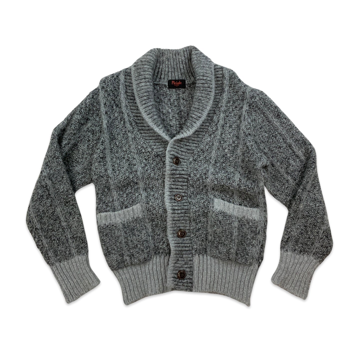 Vintage Grey Wool Cardigan S M