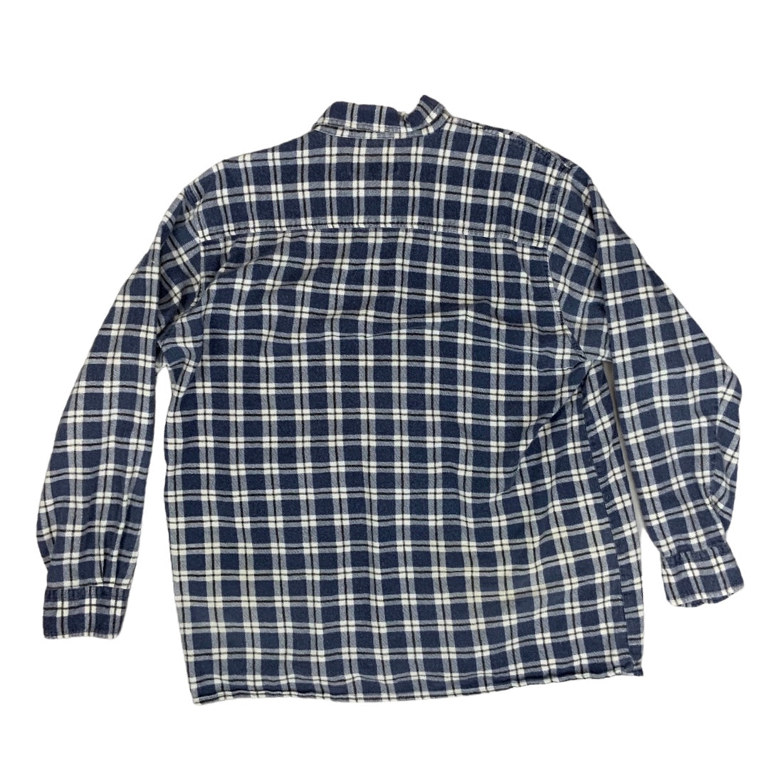 Vintage Elutex Blue Plaid Flannel Shirt L