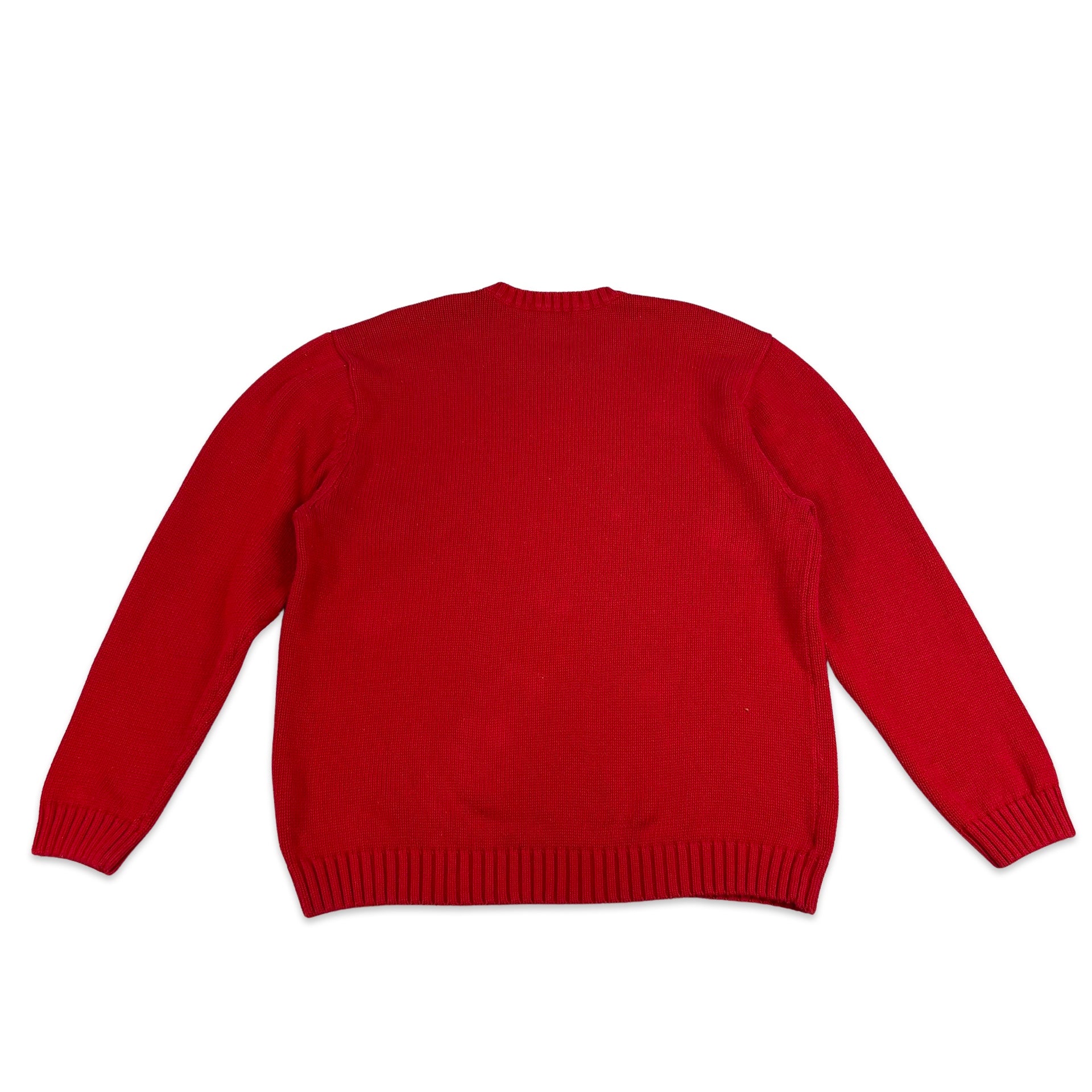 Vintage Chaps Ralph Lauren Knit Jumper Red L XL Worth The Weight Vintage