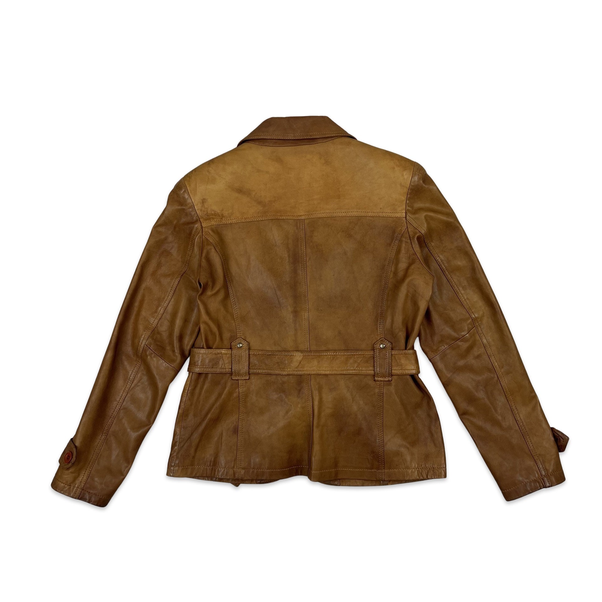 Short tan 2025 leather jacket