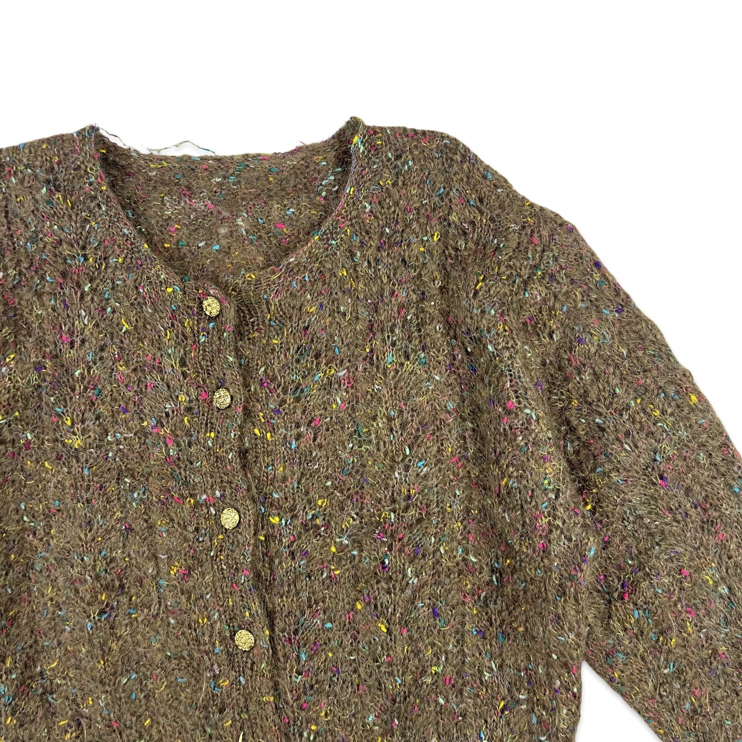 Vintage Mohair Cardigan Brown Green Blue Pink 12 14 16