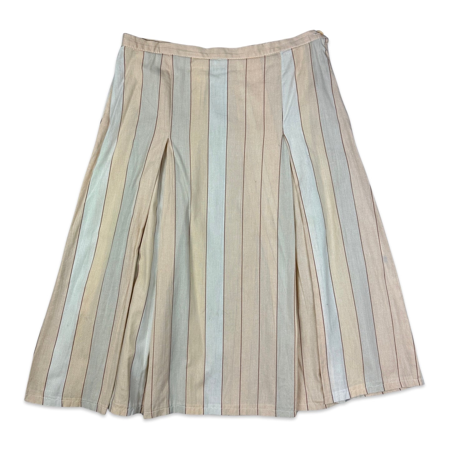 70s Vintage Pink Stripe Pleated Skirt 14