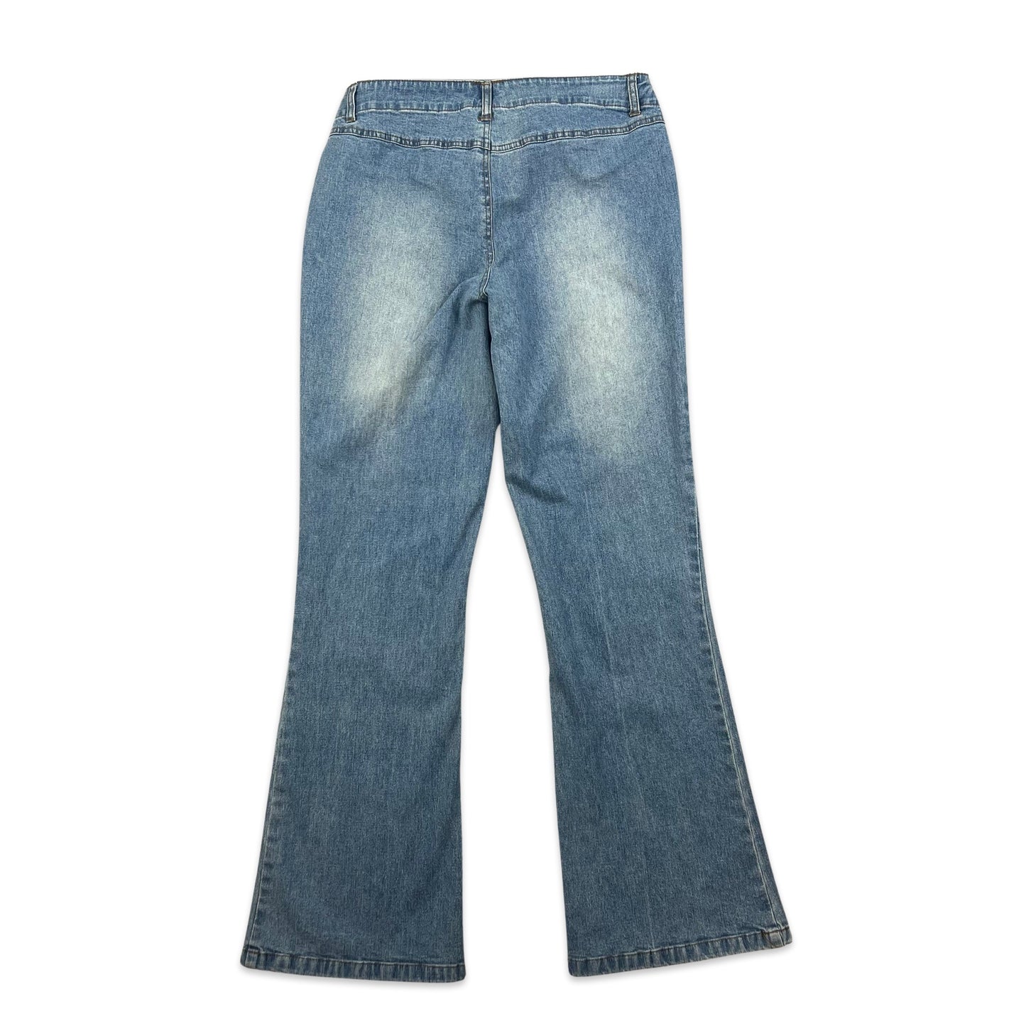 Y2K Vintage Bluse Belted Flared Jeans 14