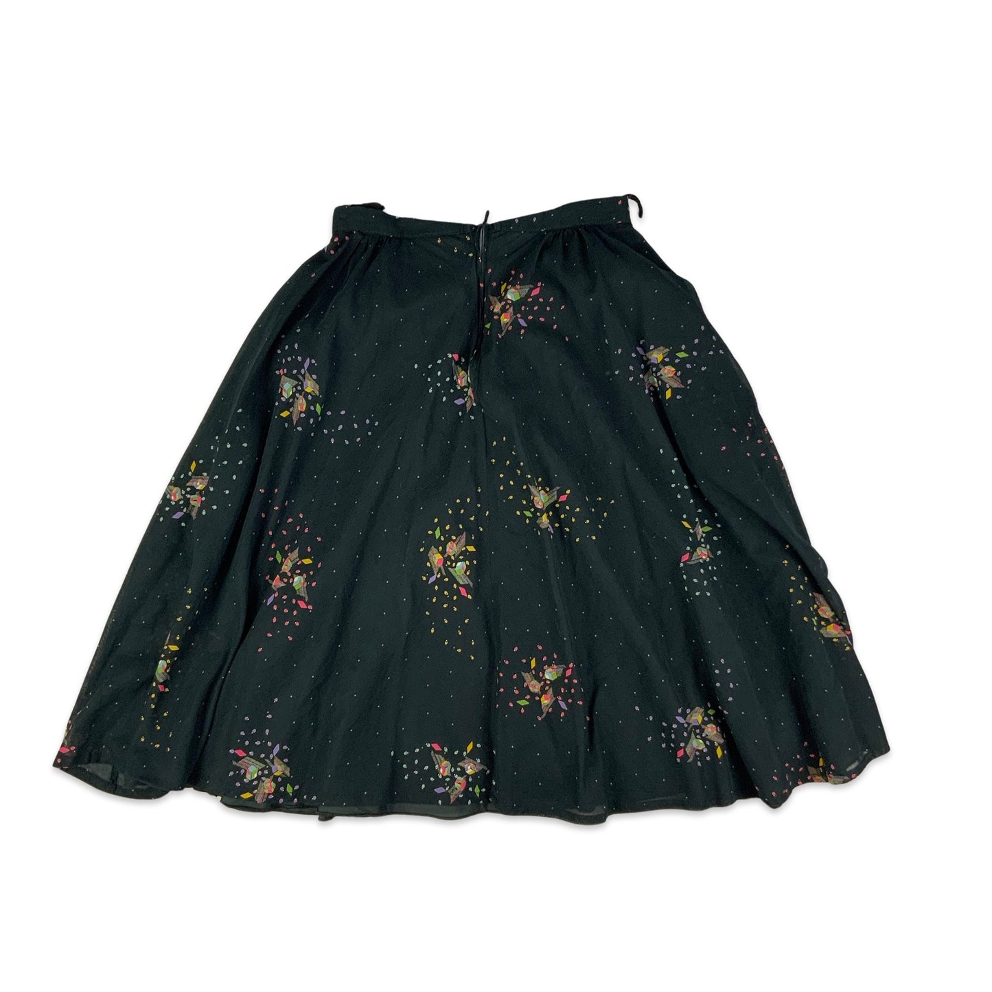 Vintage Black Pleated Midi Skirt 4