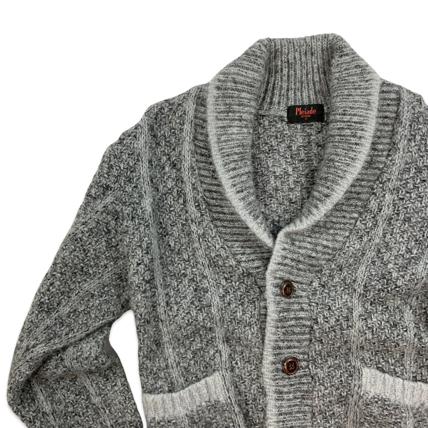 Vintage Grey Wool Cardigan S M