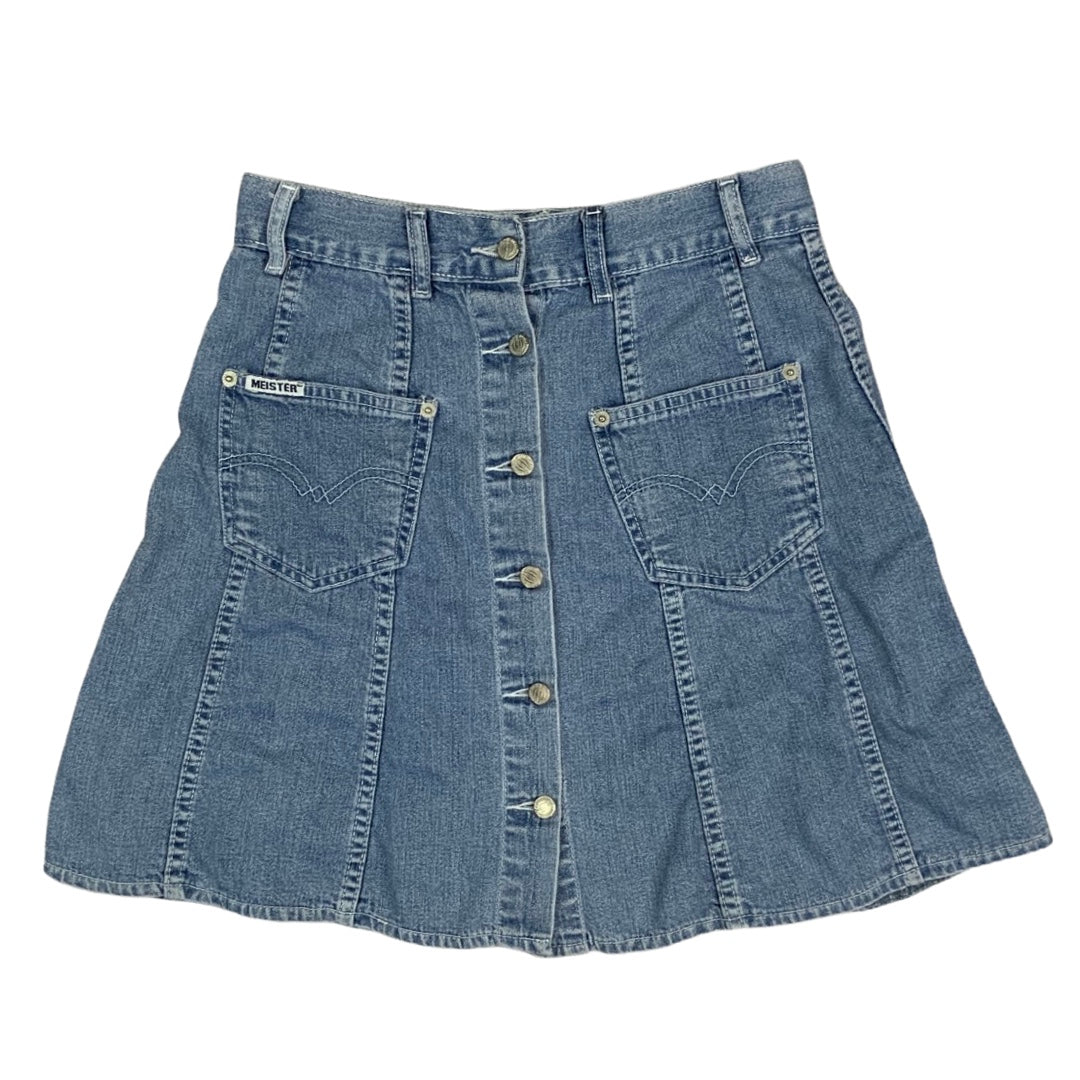 Vintage 90s Button Down Denim Mini Skirt 8