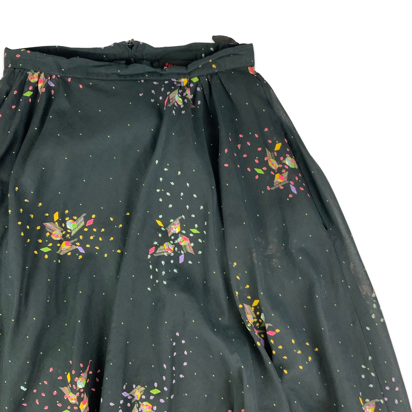 Vintage Black Pleated Midi Skirt 4