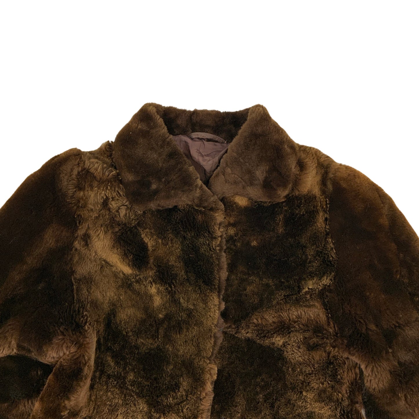 Vintage Y2K Brown Faux Fur Teddy Bear Coat 6 8 10