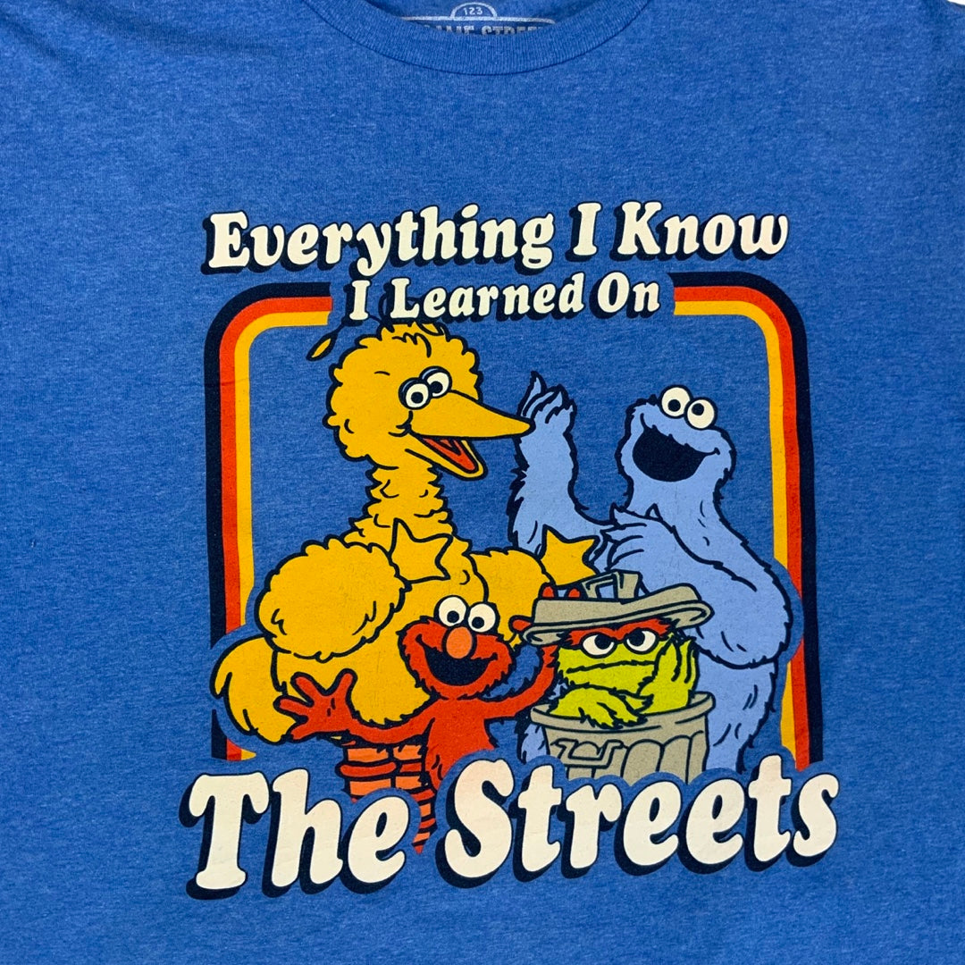Vintage Sesame Street cartoon T-shirt Blue L
