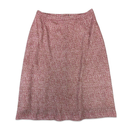 70s Vintage Pink & White Check A-Line Skirt 12