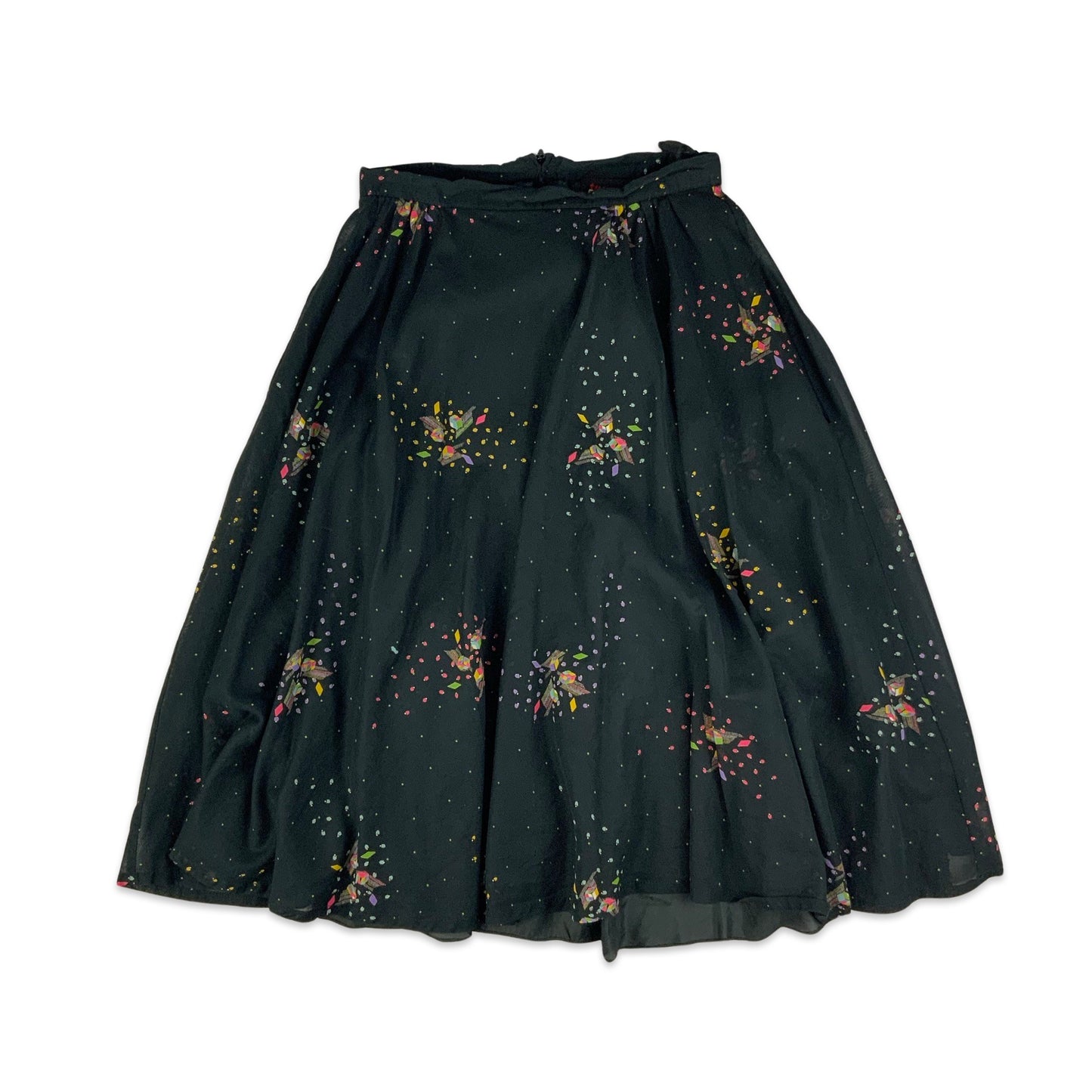 Vintage Black Pleated Midi Skirt 4