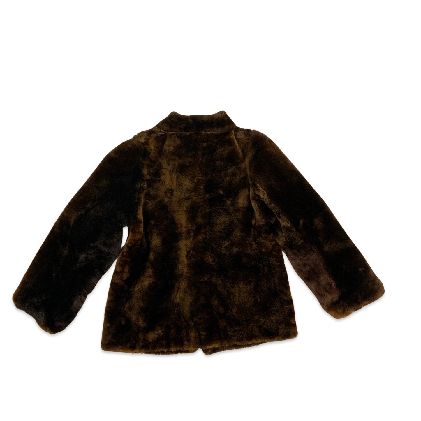 Vintage Y2K Brown Faux Fur Teddy Bear Coat 6 8 10