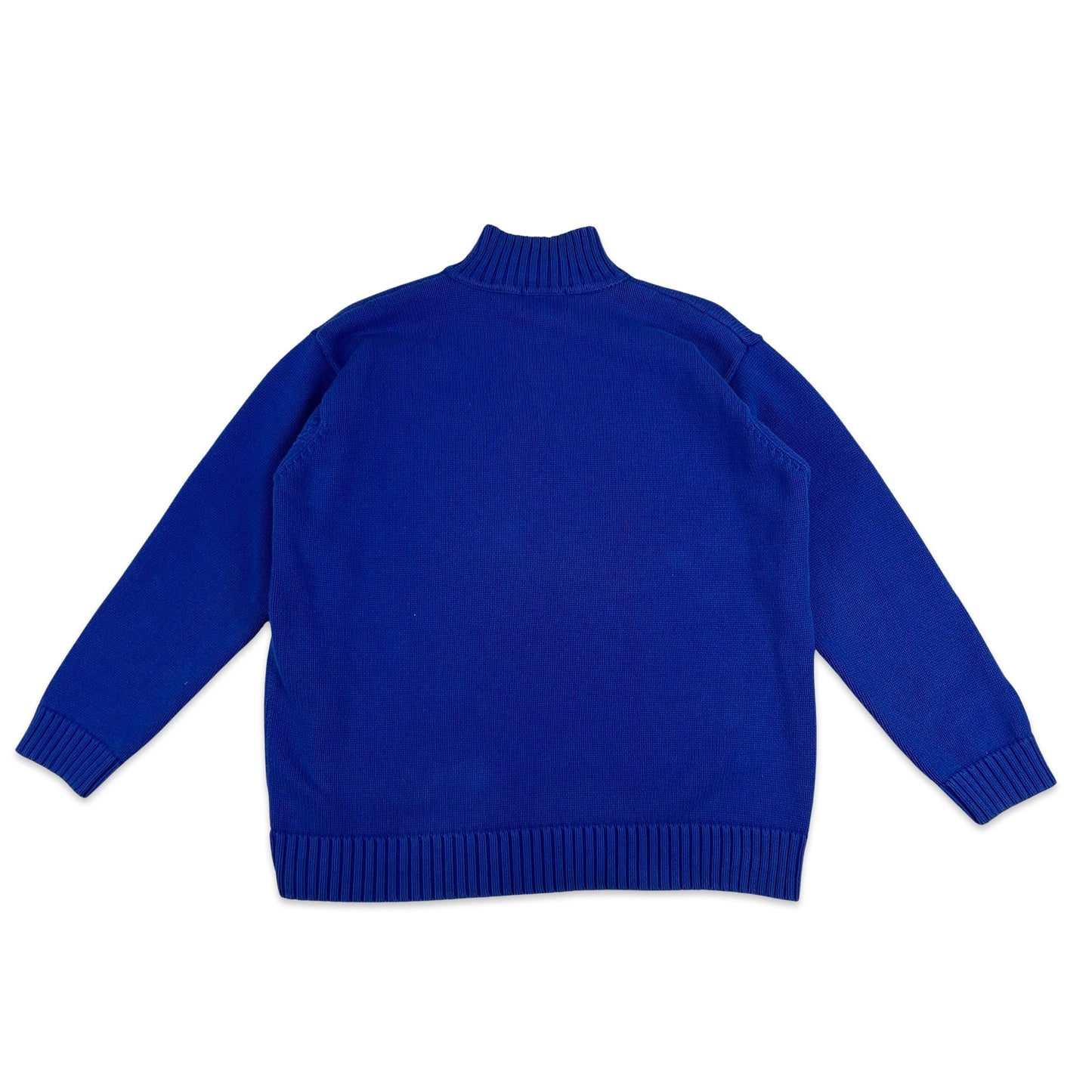 Vintage Quarter Zip Ralph Lauren Knit Jumper Blue M L