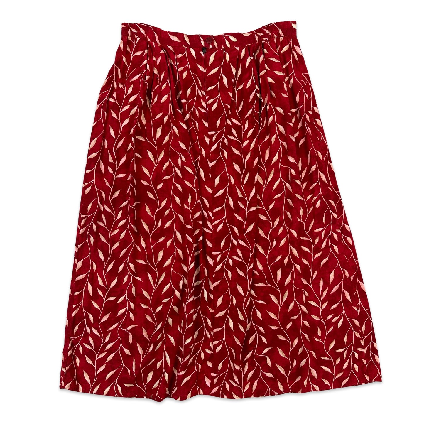 90s Vintage Red Patterend Midi Skirt 16