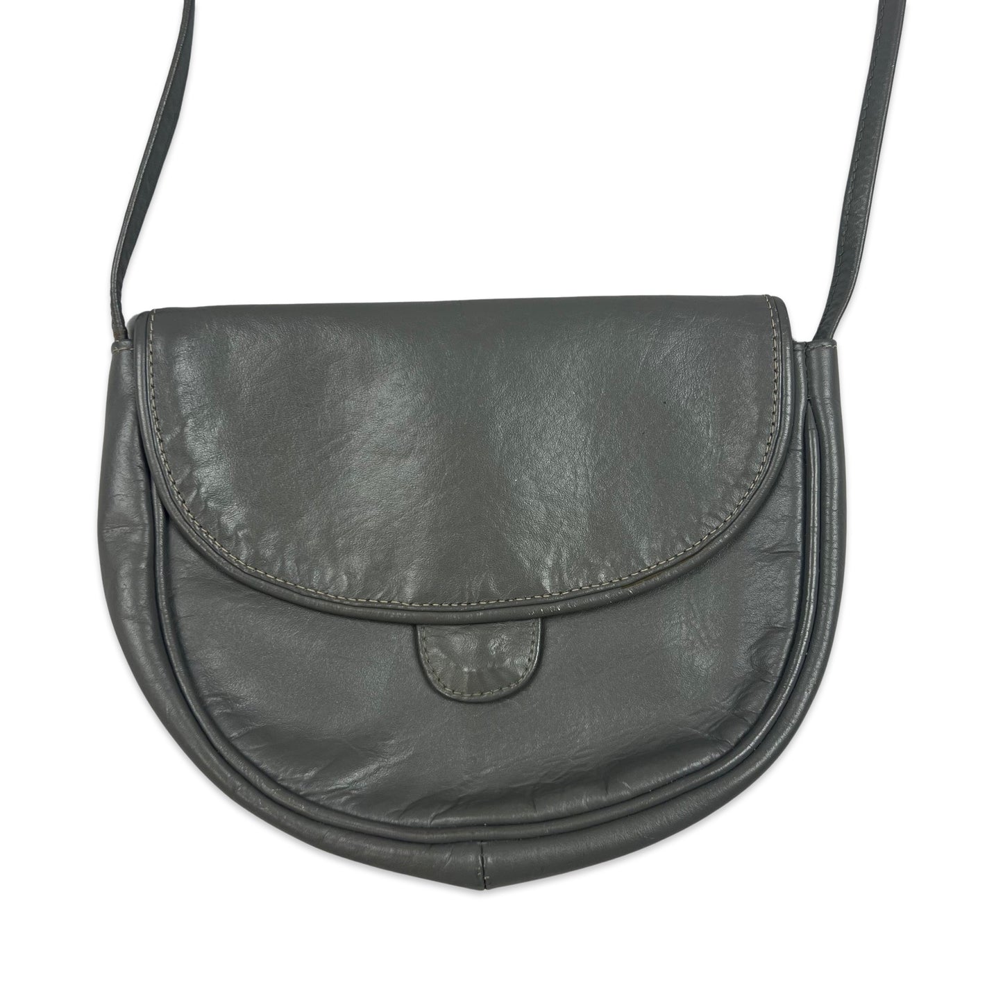 Vintage Grey Crossbody Leather Bag