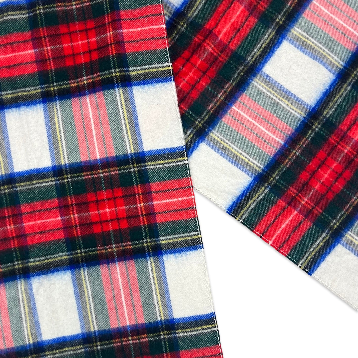 Vintage Tartan Plaid Scarf Red White Green Yellow Blue