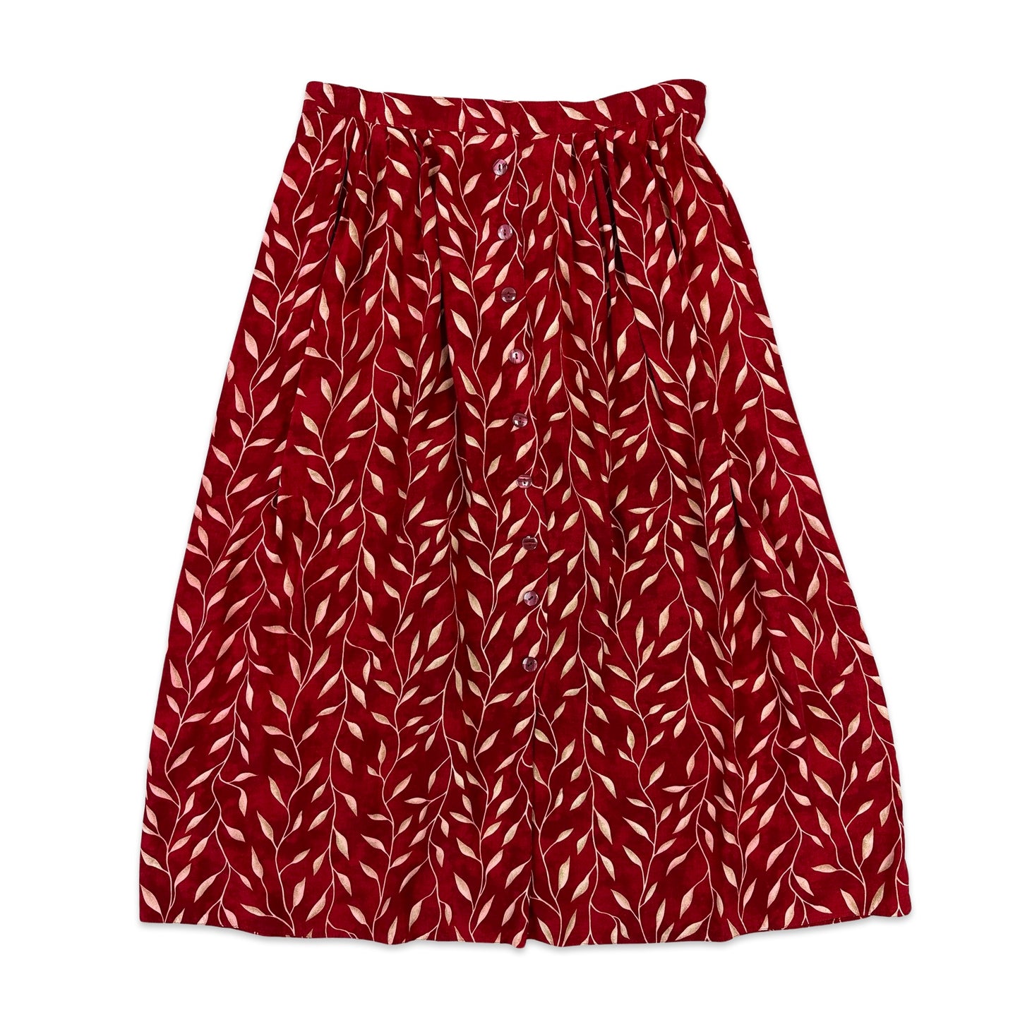 90s Vintage Red Patterend Midi Skirt 16