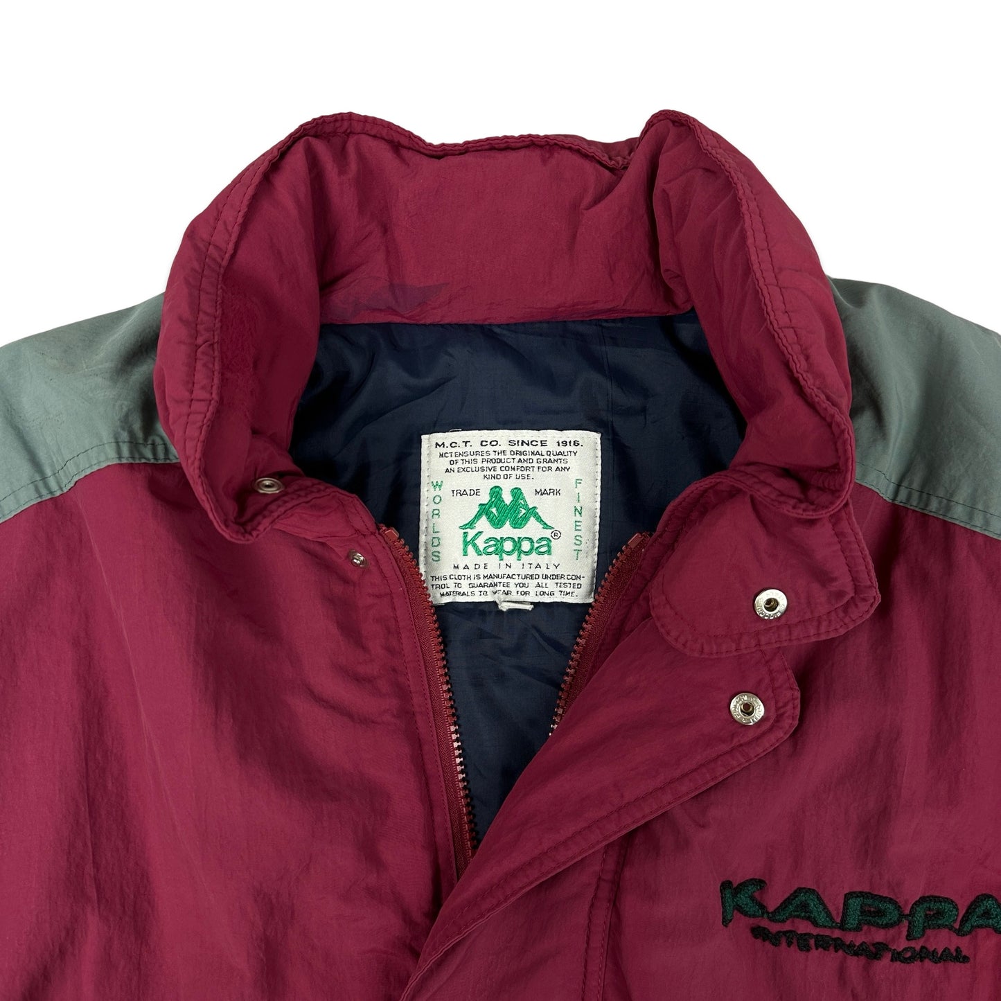 90s Vintage Kappa Burgundy Padded Jacket 4XL