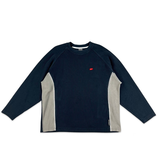 Vintage 00s Navy Grey Nike Sweatshirt L XL 2XL