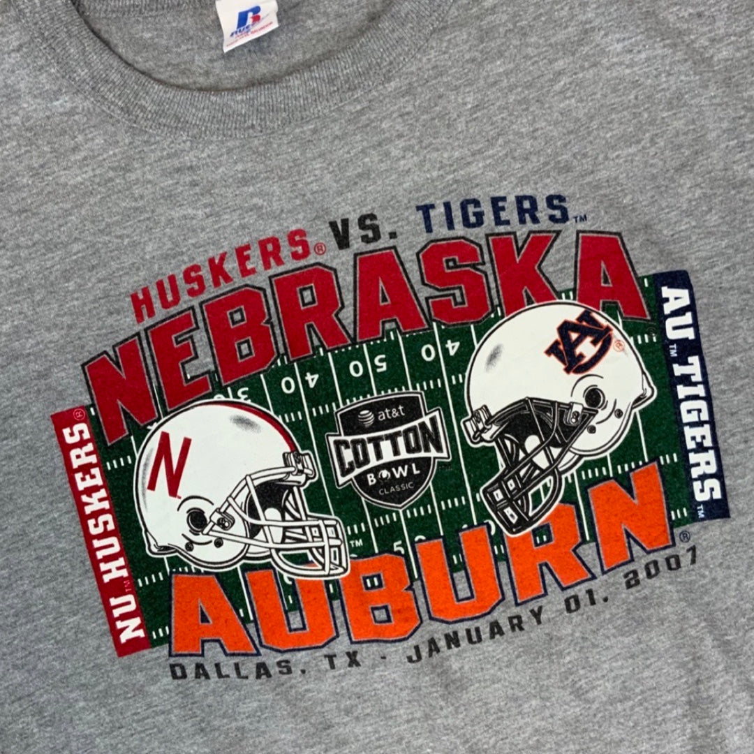 Vintage USA Nebraska Huskers v Tigers Grey T-Shirt L
