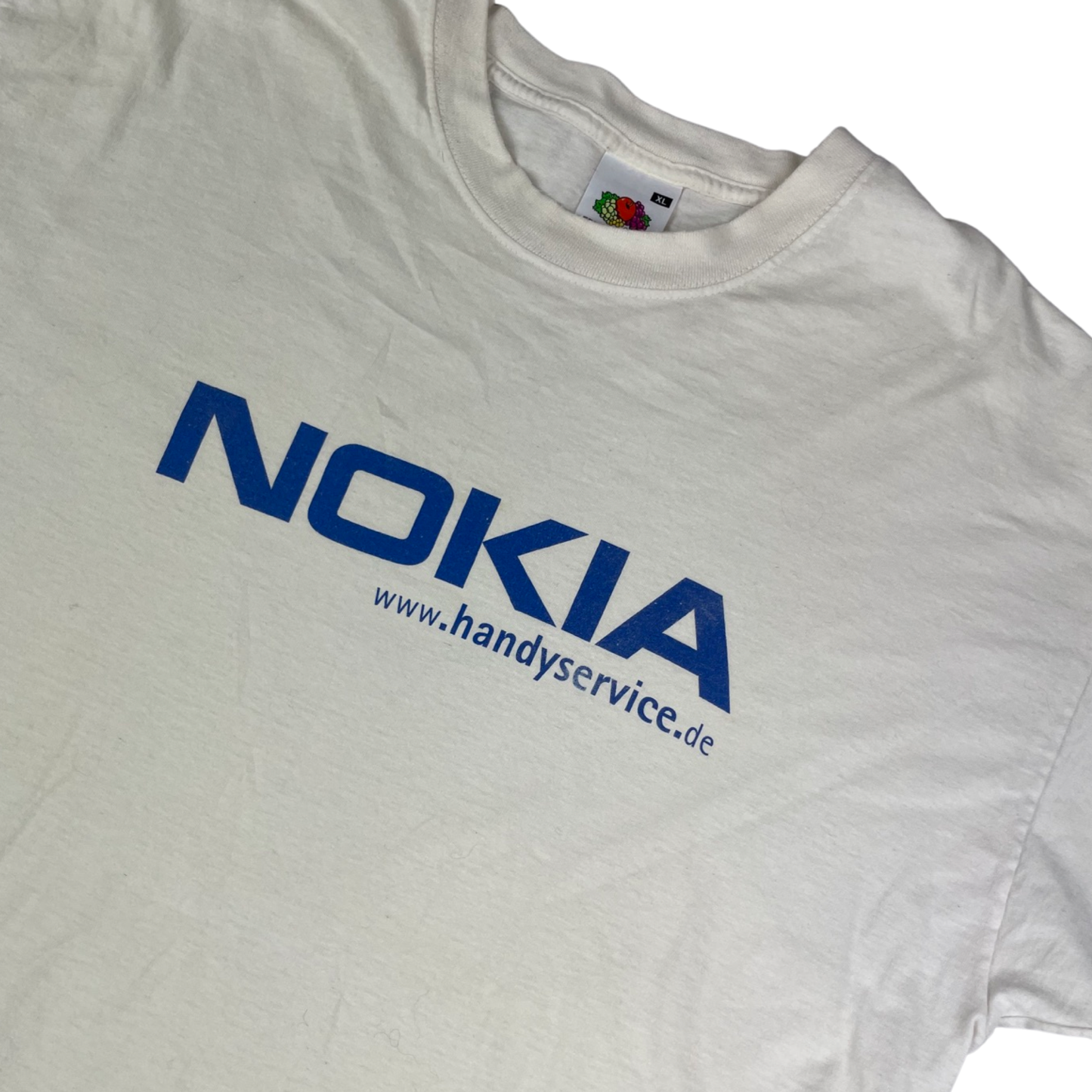 Vintage Fruit of the Loom White Nokia Tee L