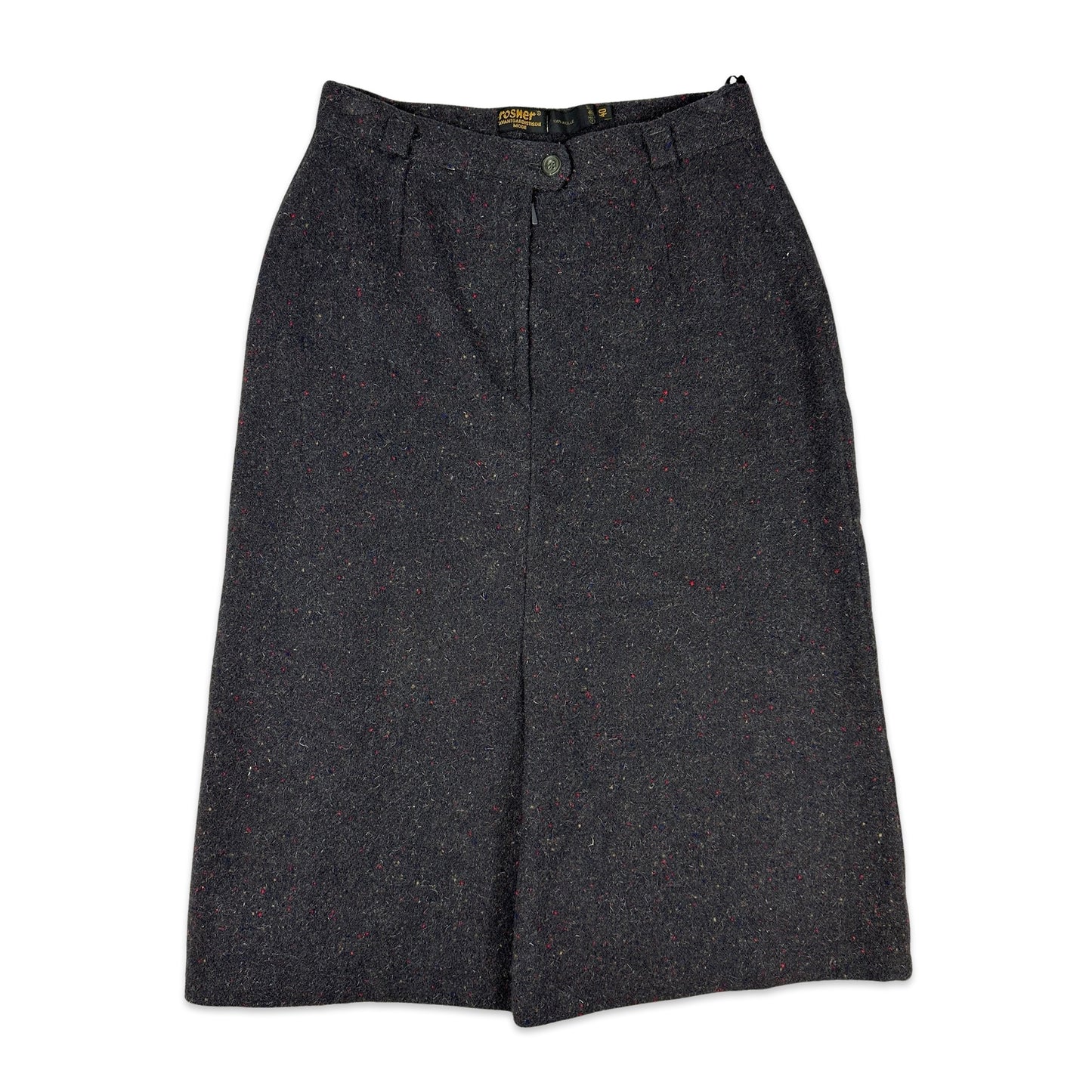 80s Vintage Grey Wool Skirt 10