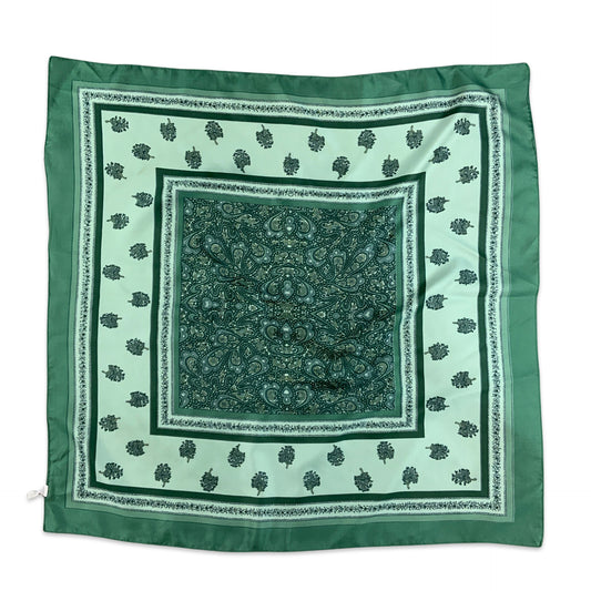 Vintage 70s Green Paisley Scarf