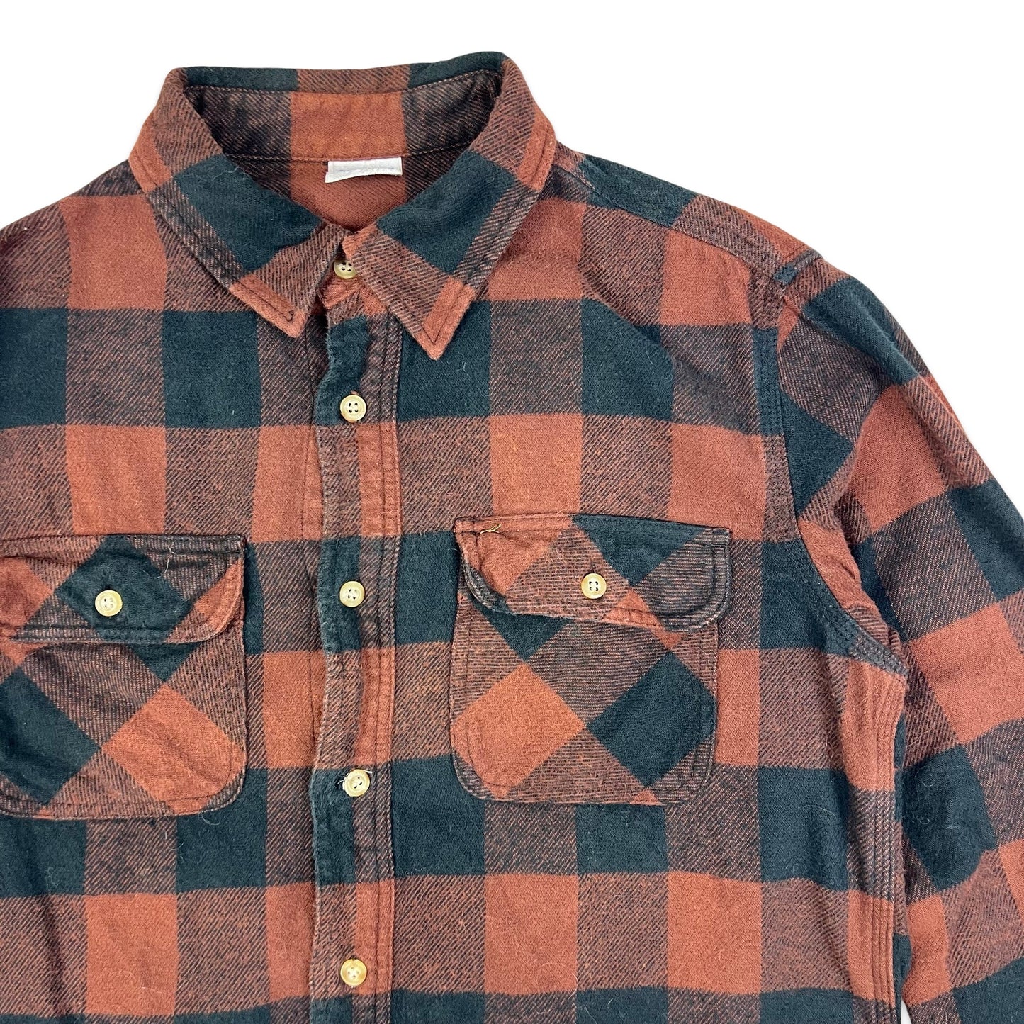 Vintage Carhartt Heavyweight Flannel Shirt Brown Black Check M L