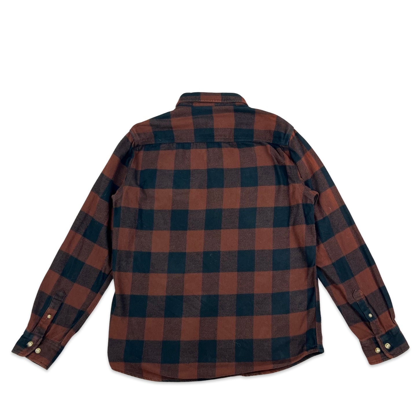 Vintage Carhartt Heavyweight Flannel Shirt Brown Black Check M L