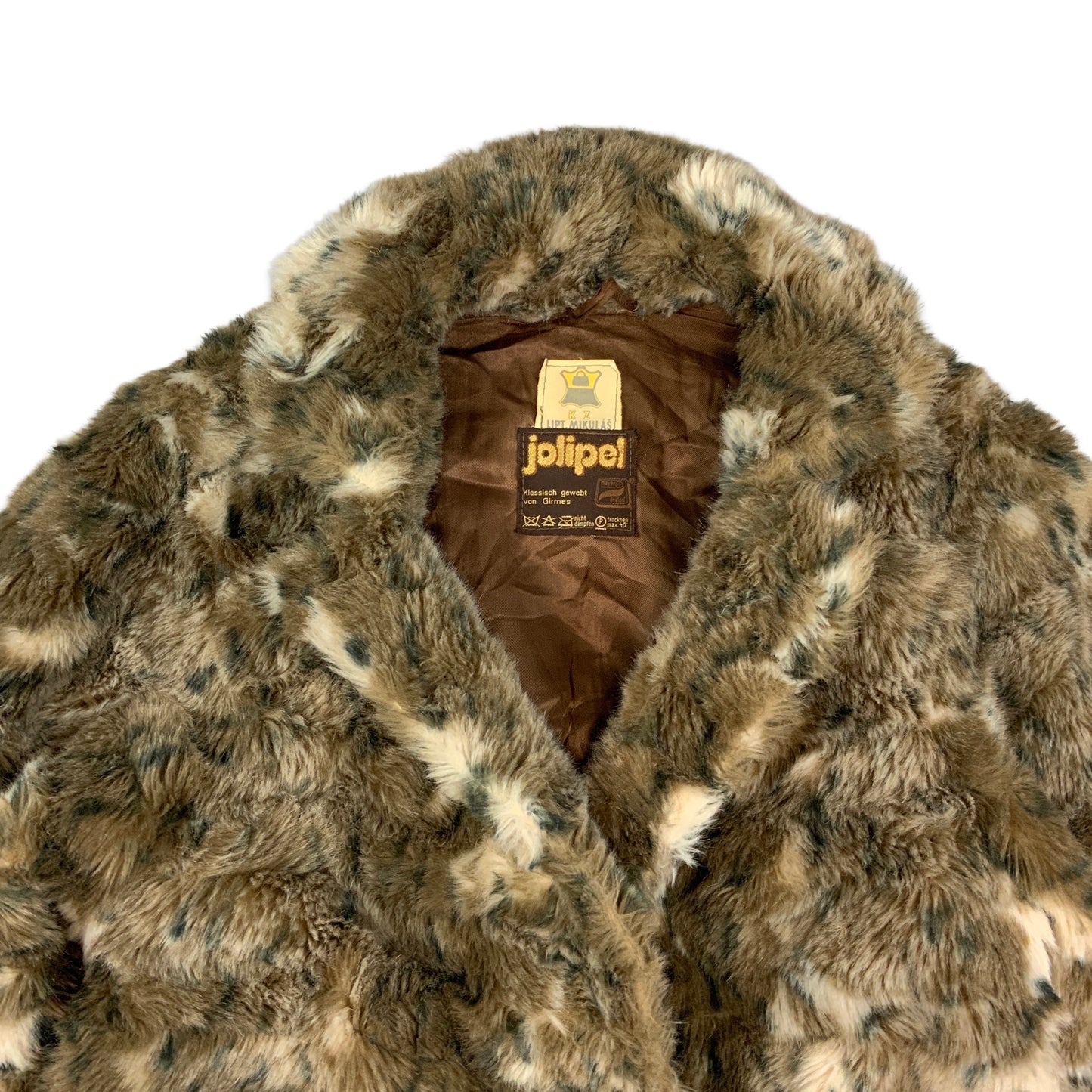 Vintage Brown Cream Faux Fur Teddy Bear Coat 10 12 14 16