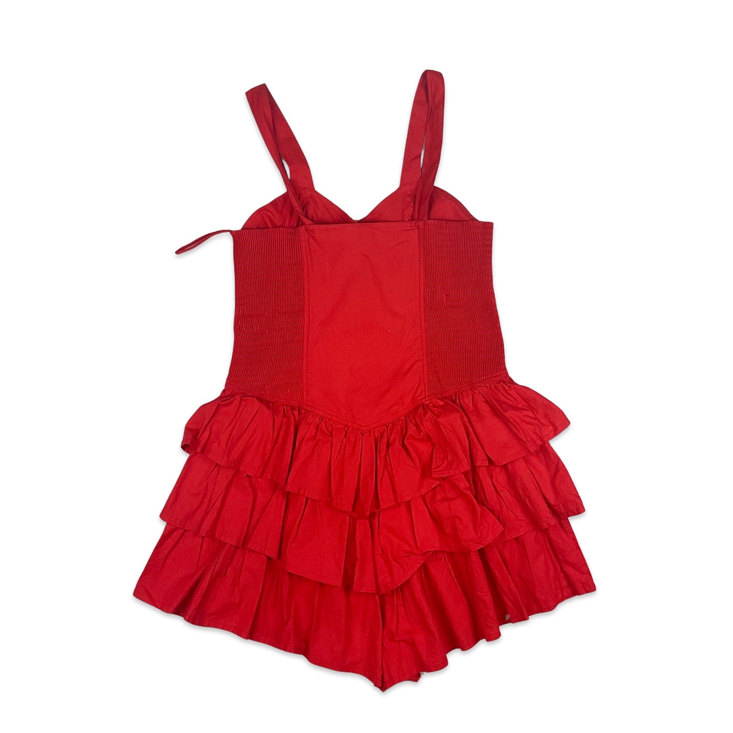 Vintage 80s Strappy Red Mini Party Dress