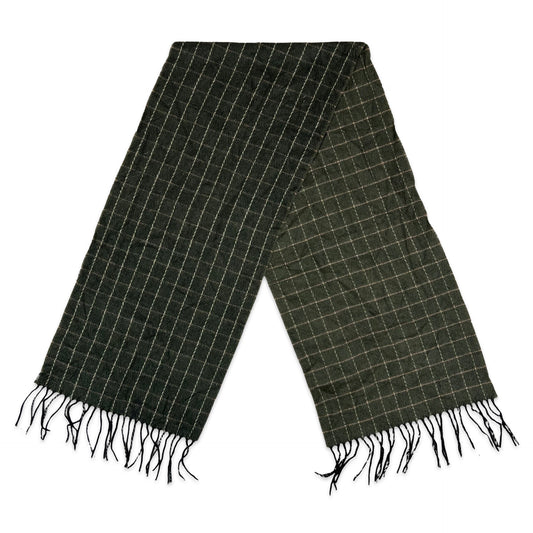 Vintage Check Knit Scarf Green Brown