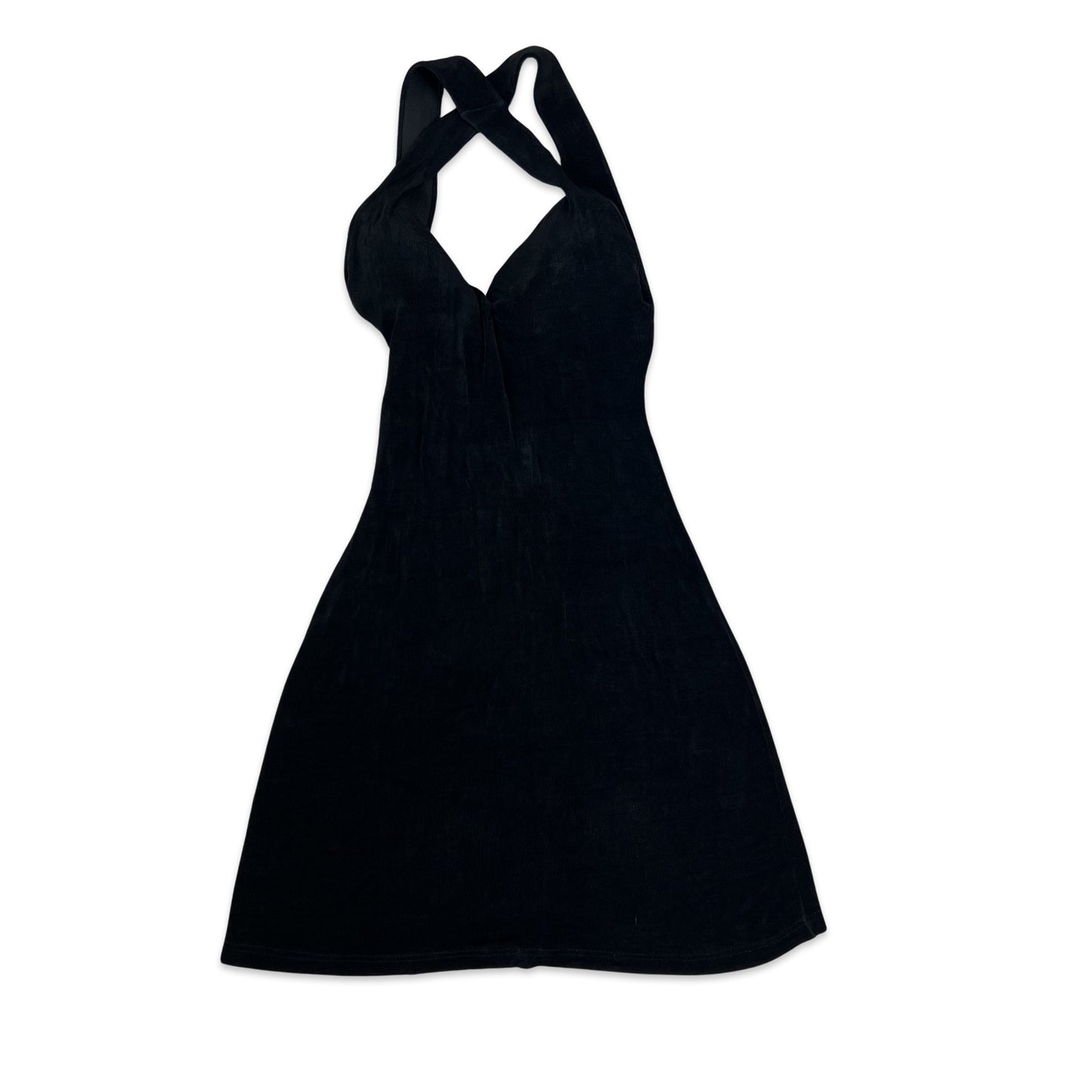 Vintage 90s A Line Dress Buckle Detail Black 6 8 10