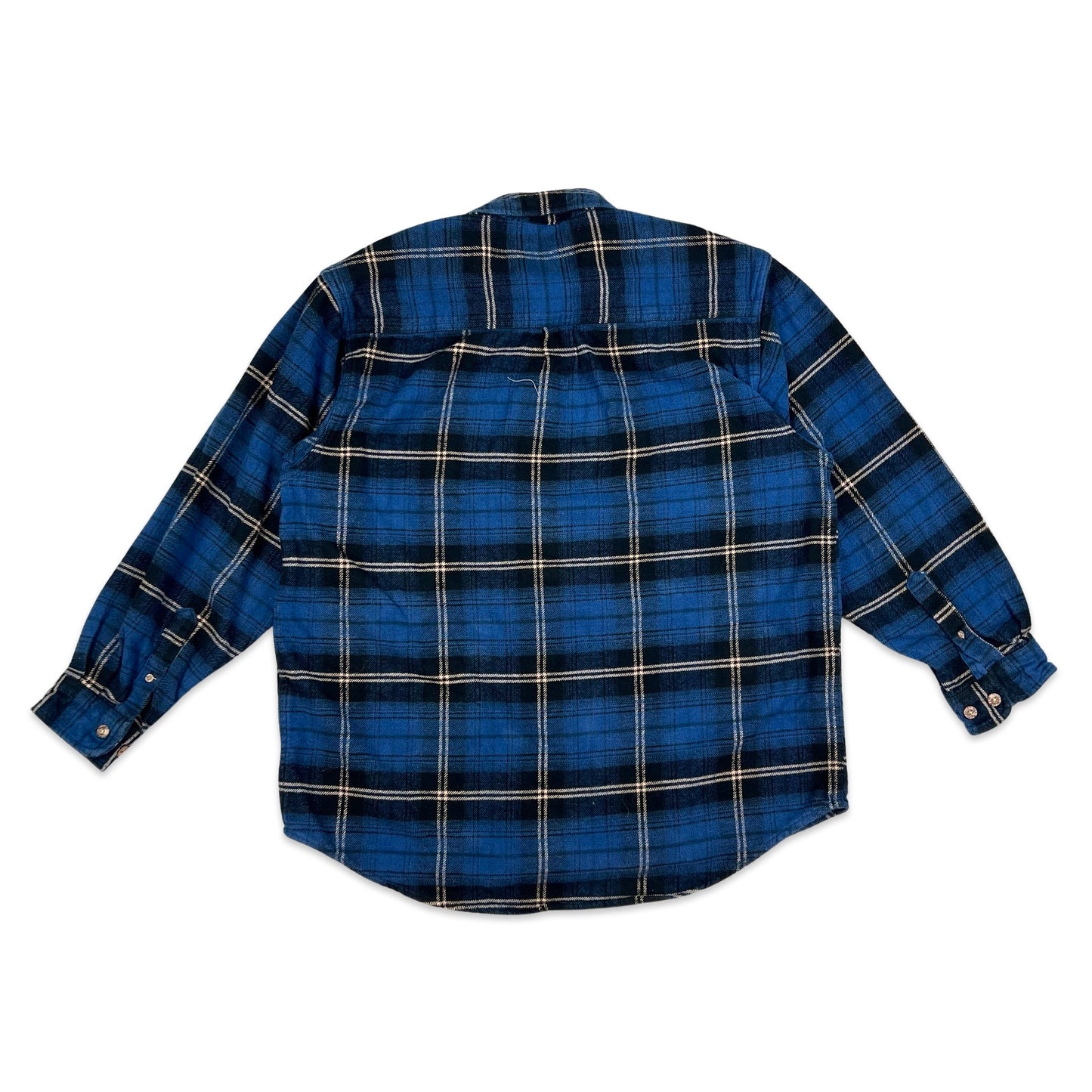 Vintage Heavyweight Flannel Shirt Blue Black White Check M L XL