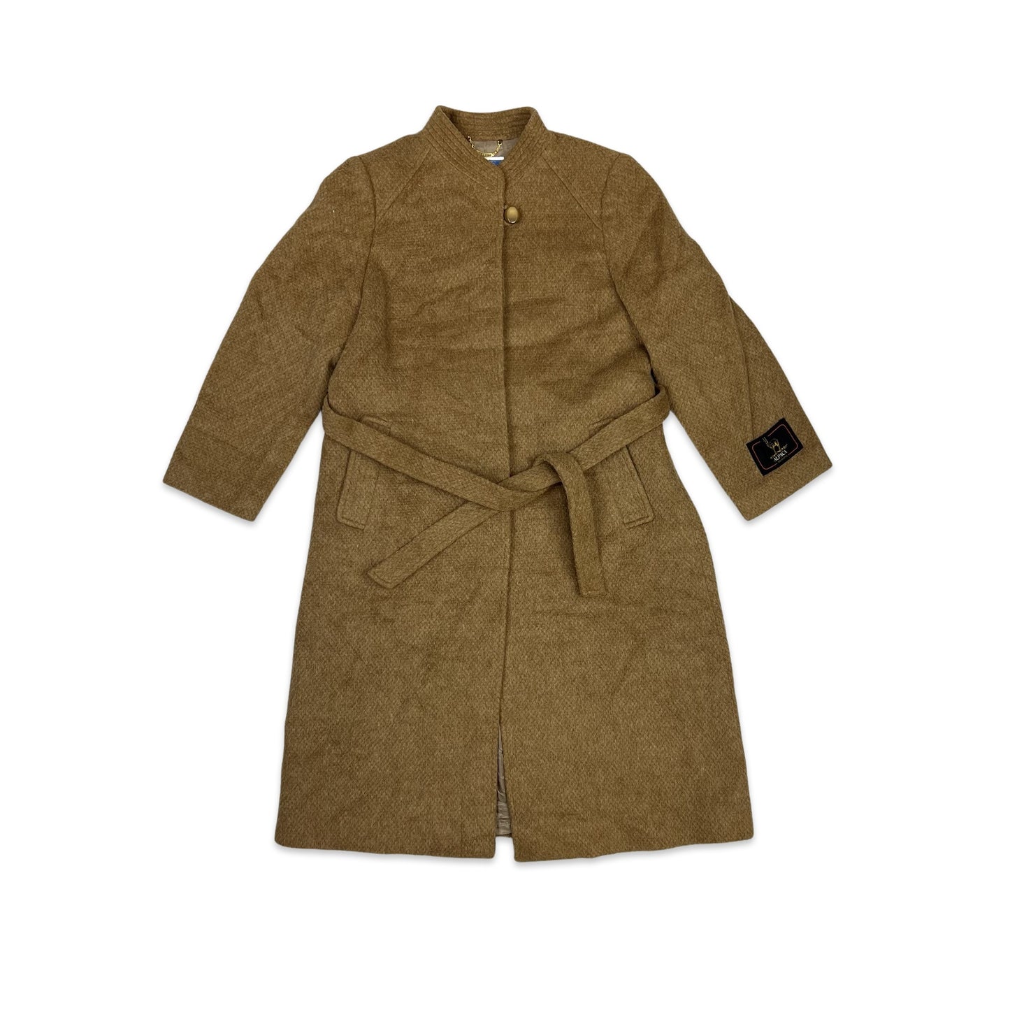 Vintage Alpaca Wool Midi Coat Brown 8 10