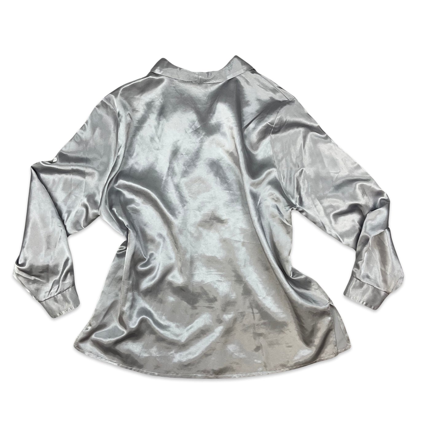 90s Vintage Silver Blouse 12 14 16 18