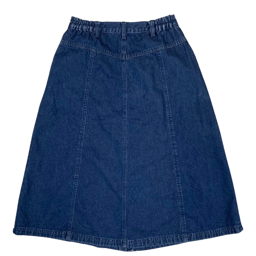 Vintage 80s 90s Blue Selvedge Denim Skirt 12