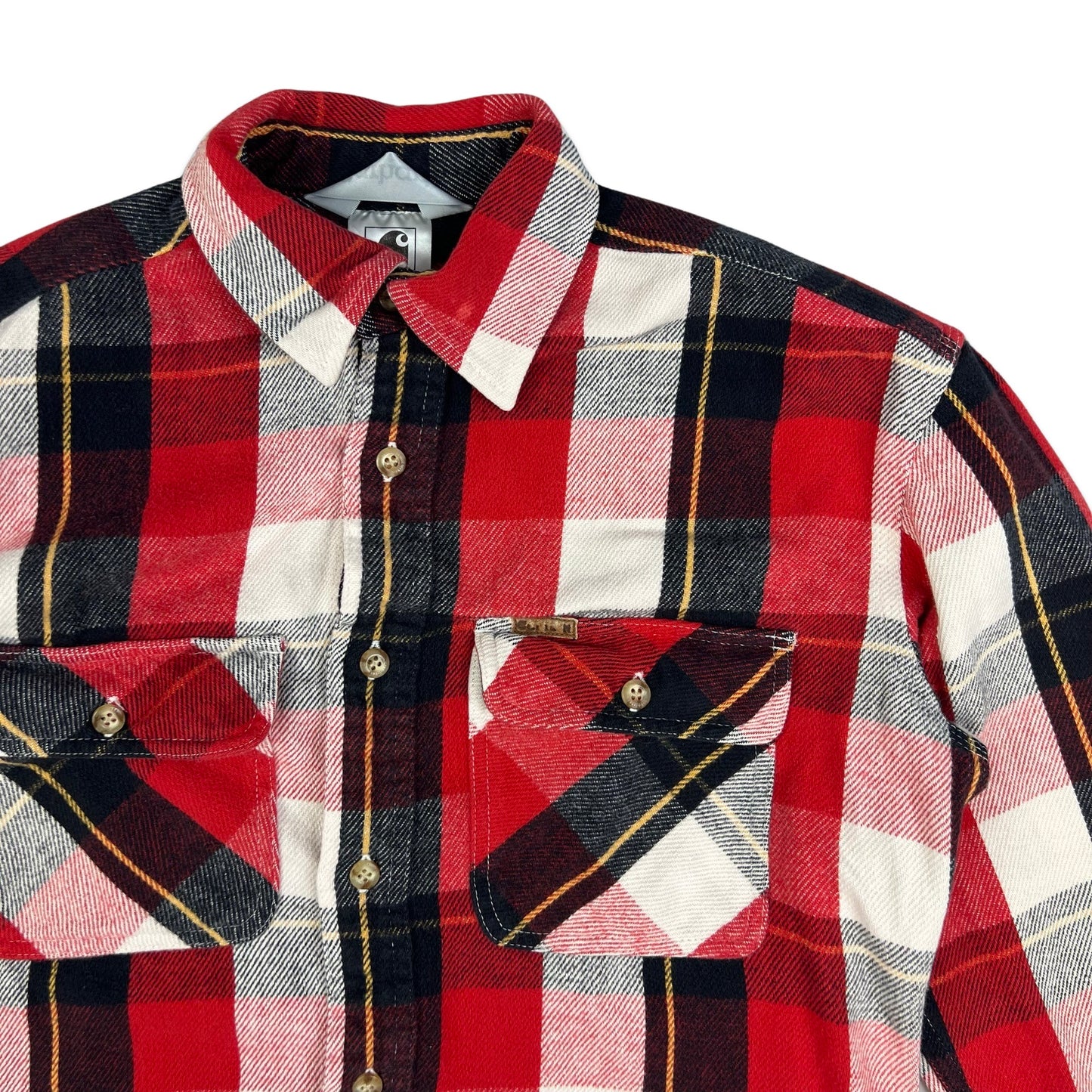 Carhartt Heavyweight Flannel Shirt Red Black White Check S M