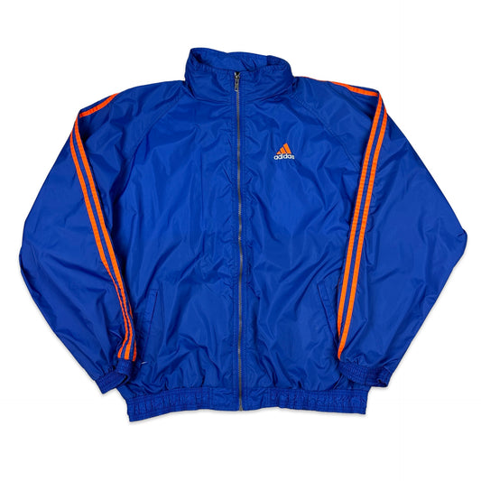 90s Vintage Blue Adidas Raincoat Jacket 3XL