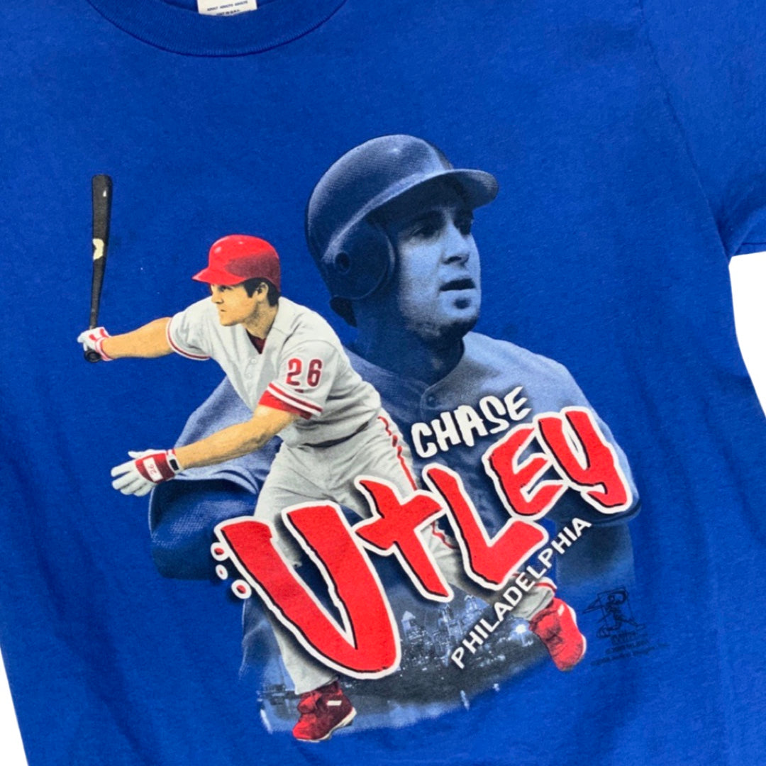 Vintage USA Chase Utley Philadelphia Baseball Blue T-Shirt S