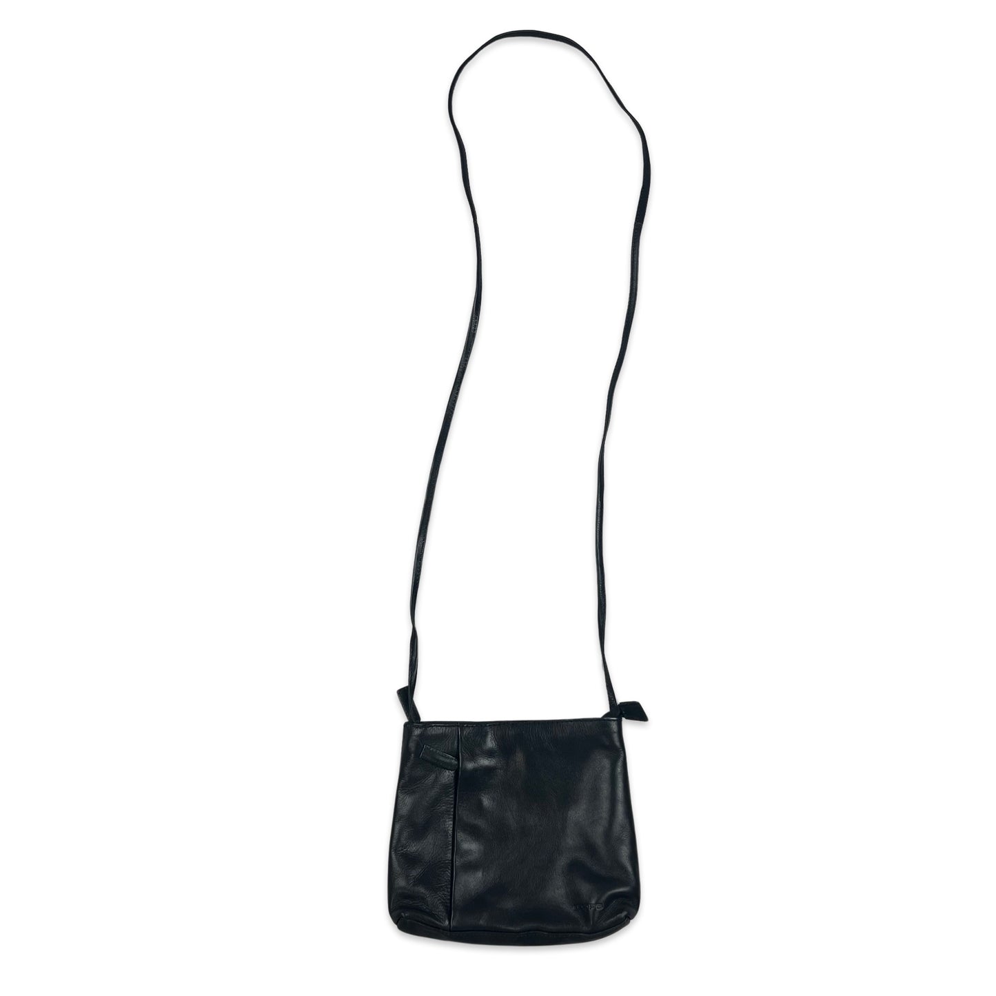 90s Y2K Black Small Leather Crossbody Handbag