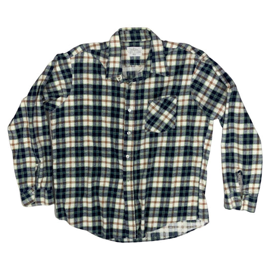 Vintage USA Imported Sears Perma-Prest Plaid Flannel Shirt L