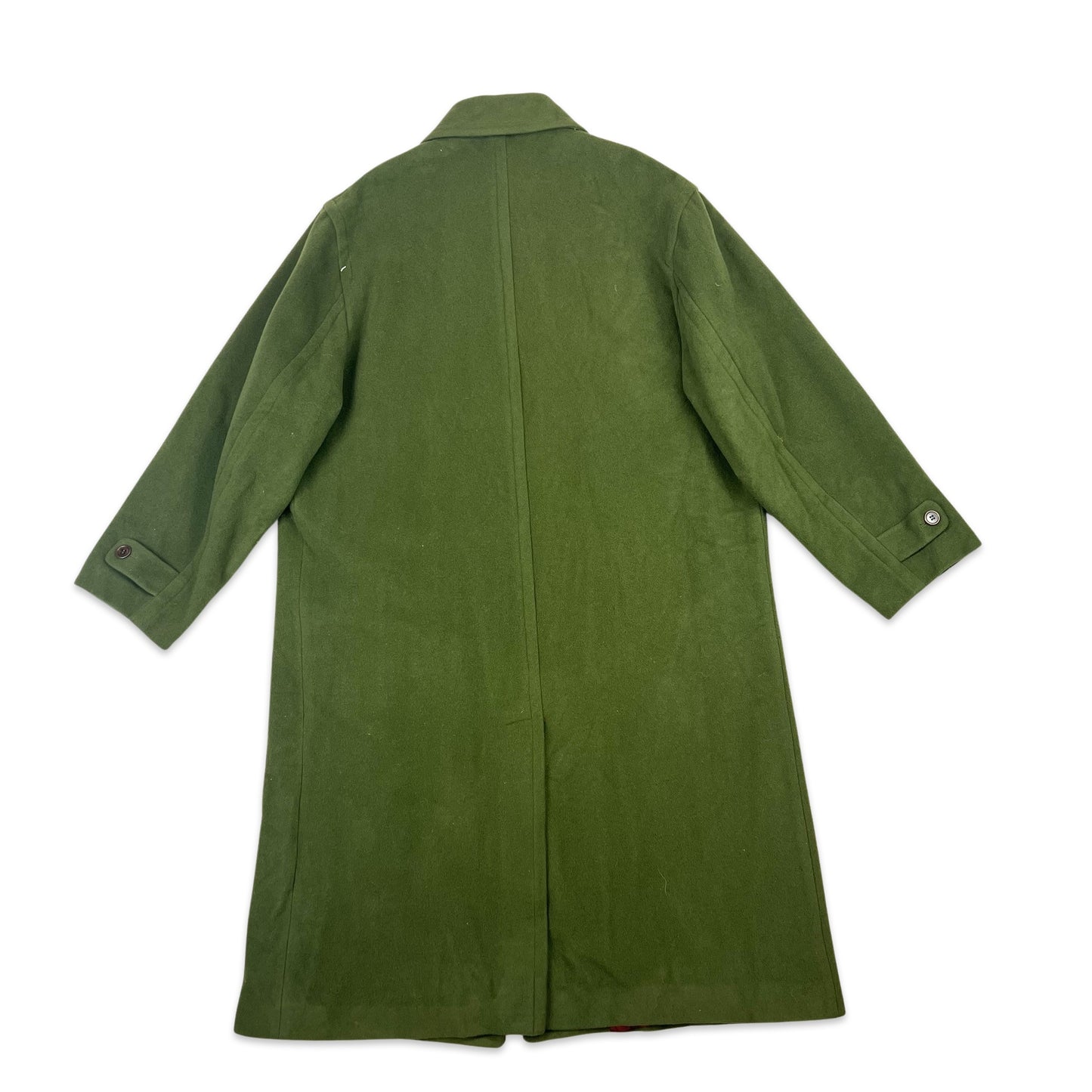 Vintage 80s Longline Duster Wool Benetton Coat Green XL