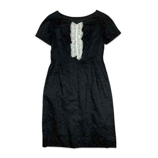 60s Vintage A Line  Black White Dress 8 10 12